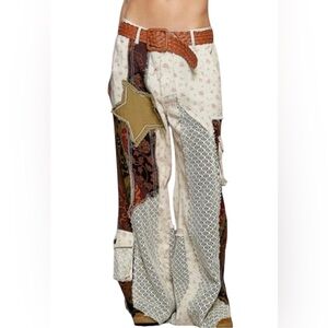 POL NWOT Floral Patchwork Pants SZ M